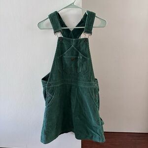 Faherty York green corduroy overalls dress